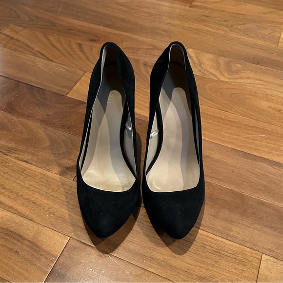 Zara Suede Colourblock Black Pumps with Purple Heel - Picture 5 of 7
